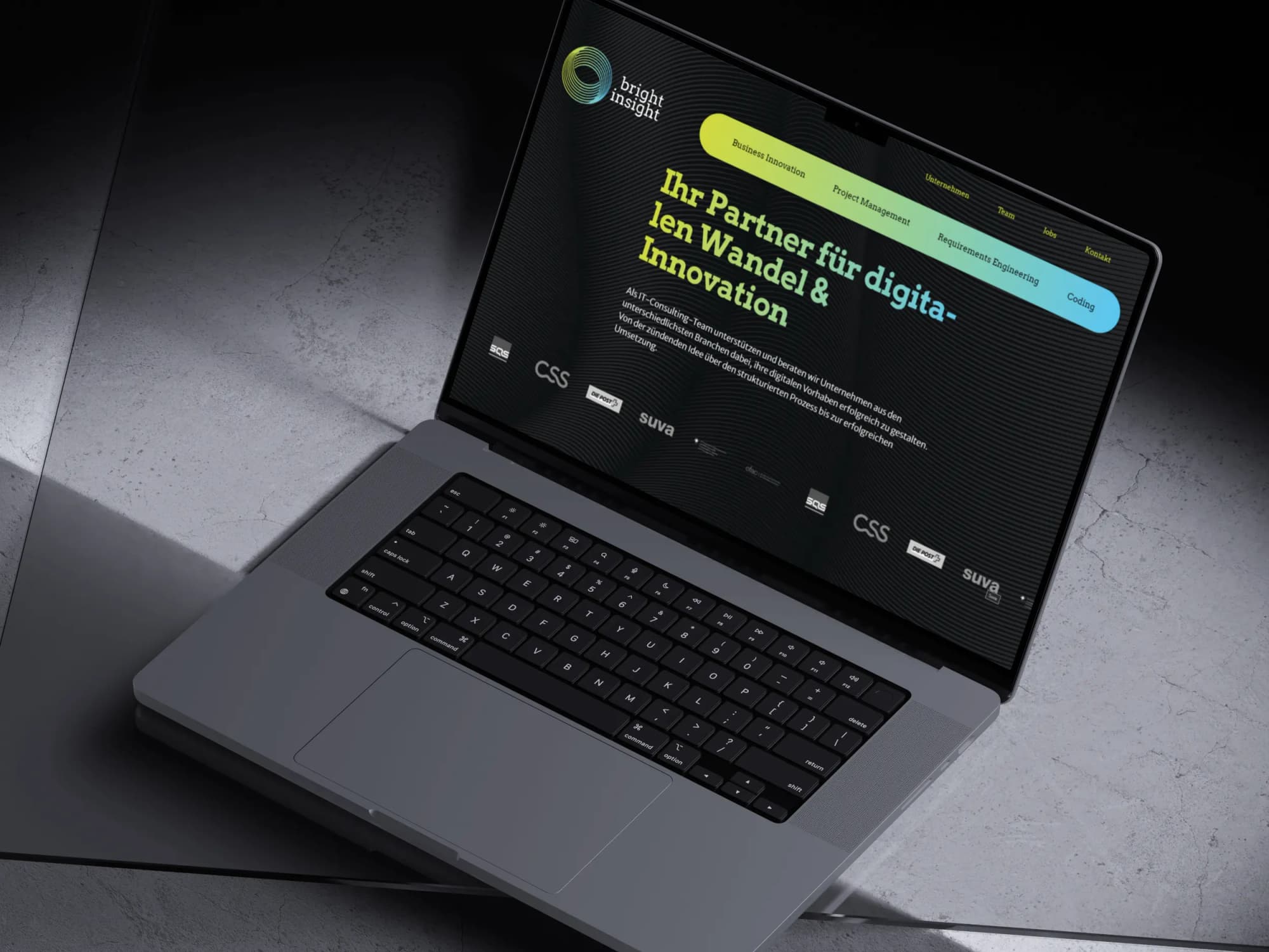 website on a laptop